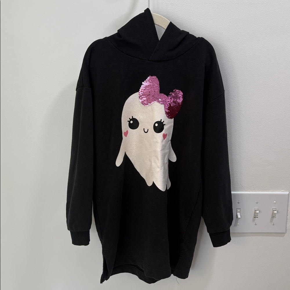 H&M Halloween Black ghost hoodie/dress